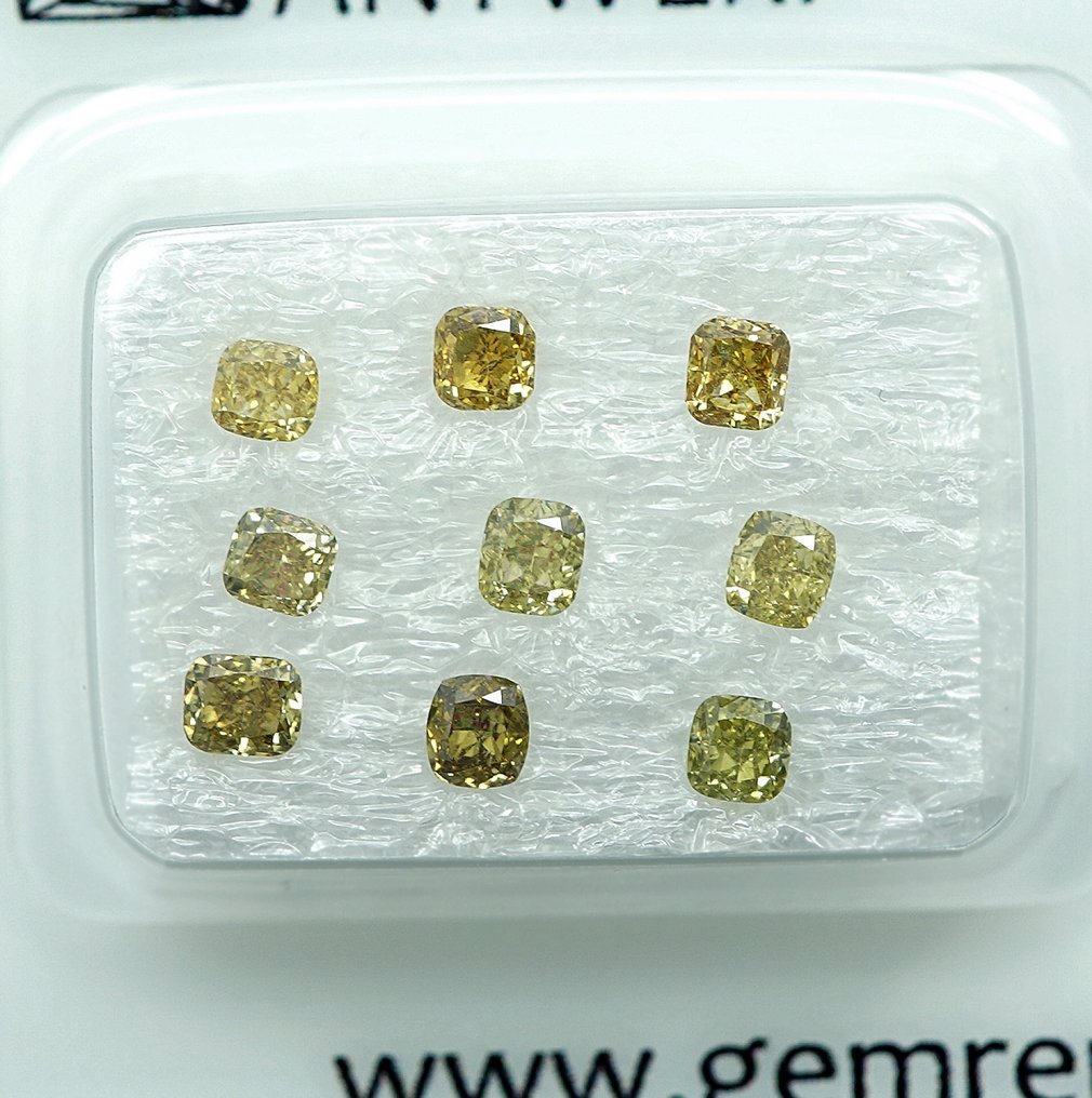 9 pcs Διαμάντι  (Φυσικό)  - 1.04 ct - VS1, SI1 - Gem Report Antwerp (GRA) #3.2