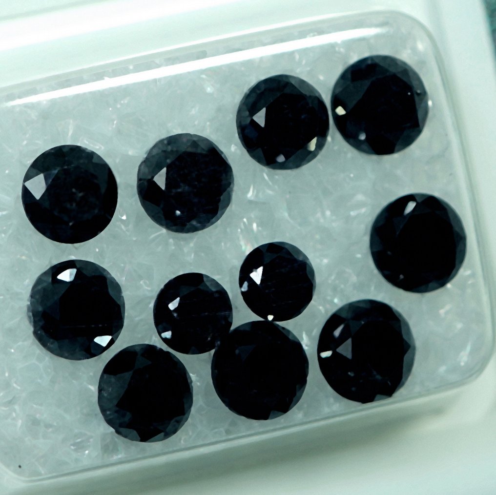 11 pcs Gyémánt (Színkezelt) - 4.10 ct - A laboratóriumi jelentésben nincs megadva - Gem Report Antwerpen (GRA) #2.1