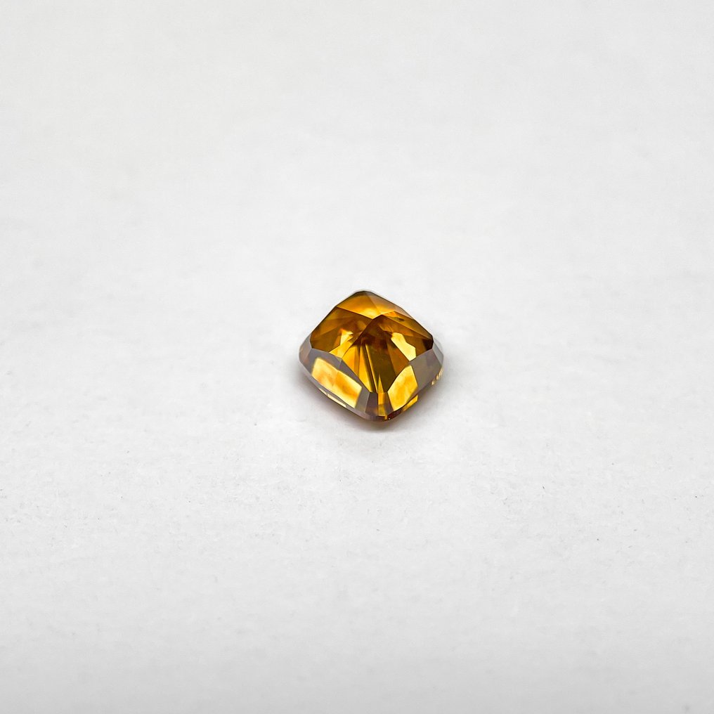 1 pcs 钻石 (天然色彩的) - 1.01 ct - 枕形 - Fancy deep 稍帶黄色的 橙色 - SI2 微内含二级 - 美国宝石研究院(GIA) #2.1