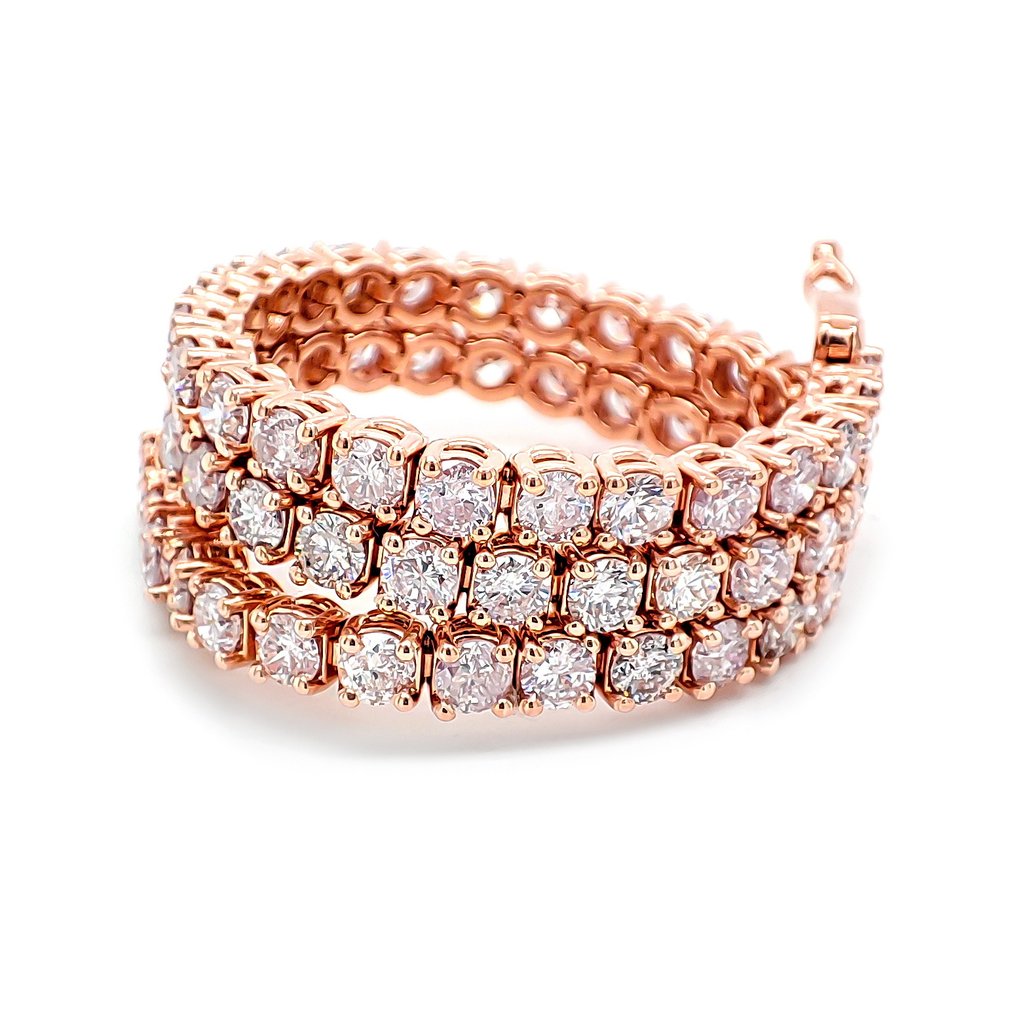 Rannekoru - 14 kt. Ruusukulta -  4.65ct. tw. Vaaleanpunainen Timantti (Luonnonvärinen) - IGI Certificate #2.1