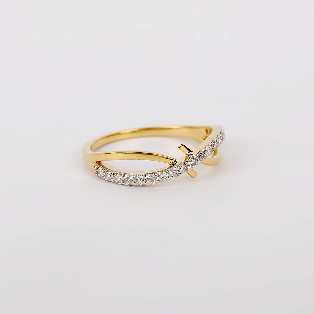 Ei pohjahintaa - Sormus - 14 kt. Keltakulta -  0.27ct. tw. Timantti (Luonnollinen) - Timanttisormus #1.0