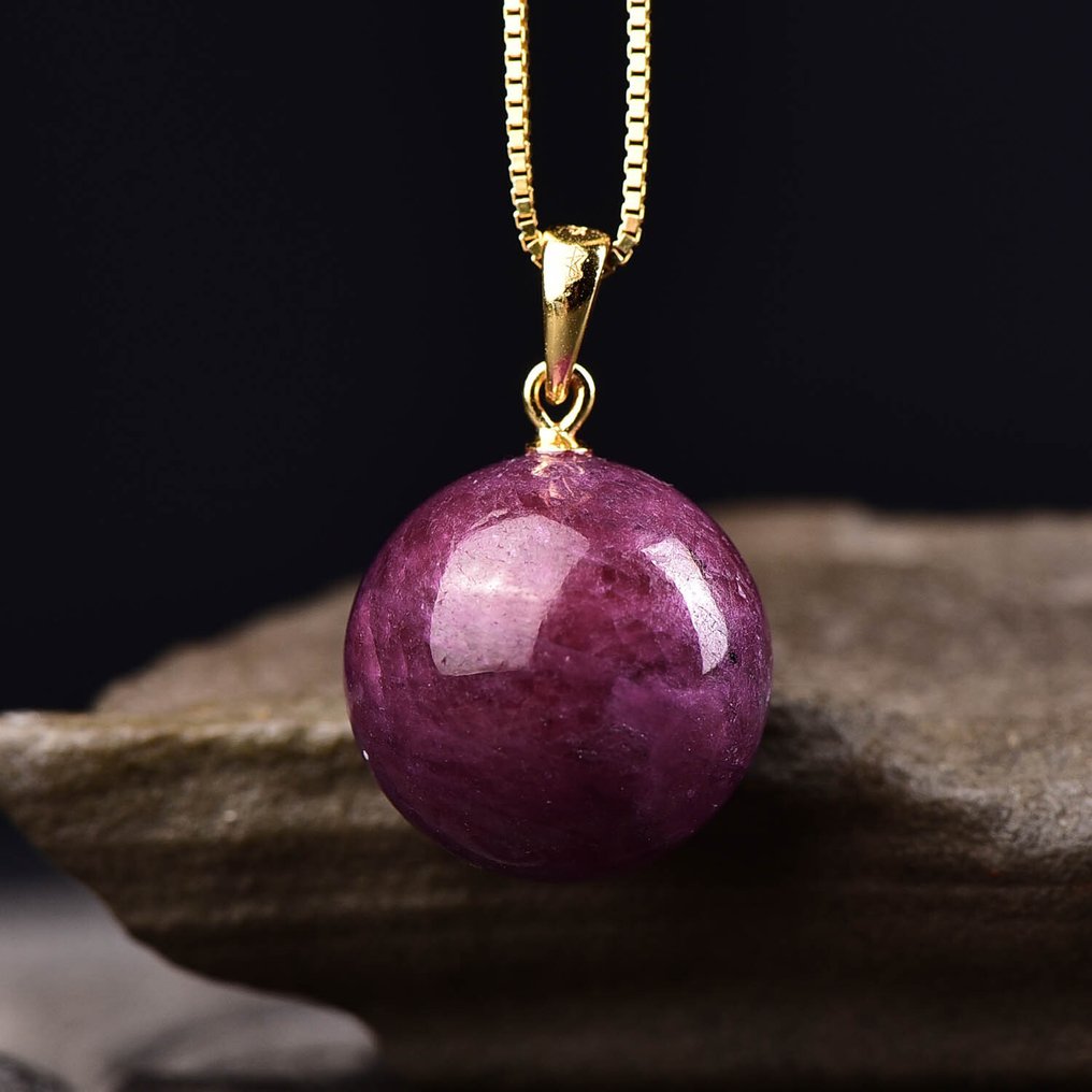 Fără rezervă - Certificat ALGT - Pandantiv din rubin natural - Inclusiv lanț de argint- 9.04 g #4.3