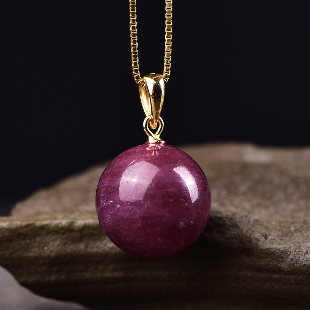 No Reserve - ALGT Certified - Natural Ruby Pendant - Including Silver Chain- 6.15 g #4.3