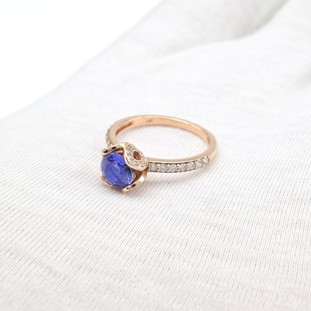 Δαχτυλίδι αρραβώνων - 14 καράτια Ροζ χρυσό -  1.75ct. tw. Τανζανίτης - Διαμάντι #4.3