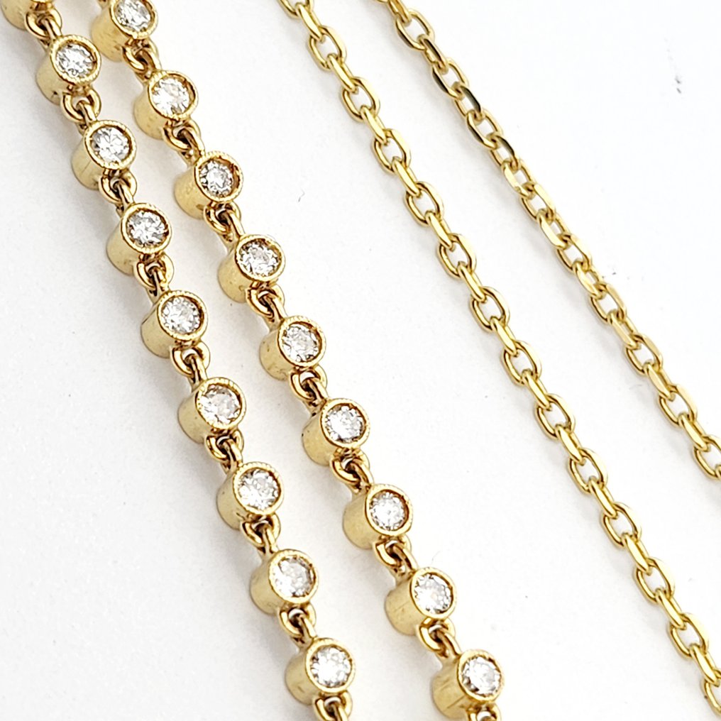 Choker halsketting - 18 karaat Geel goud - 0.80ct. tw. Diamant (Natuurlijk) - Robijn - Sarda #4.3