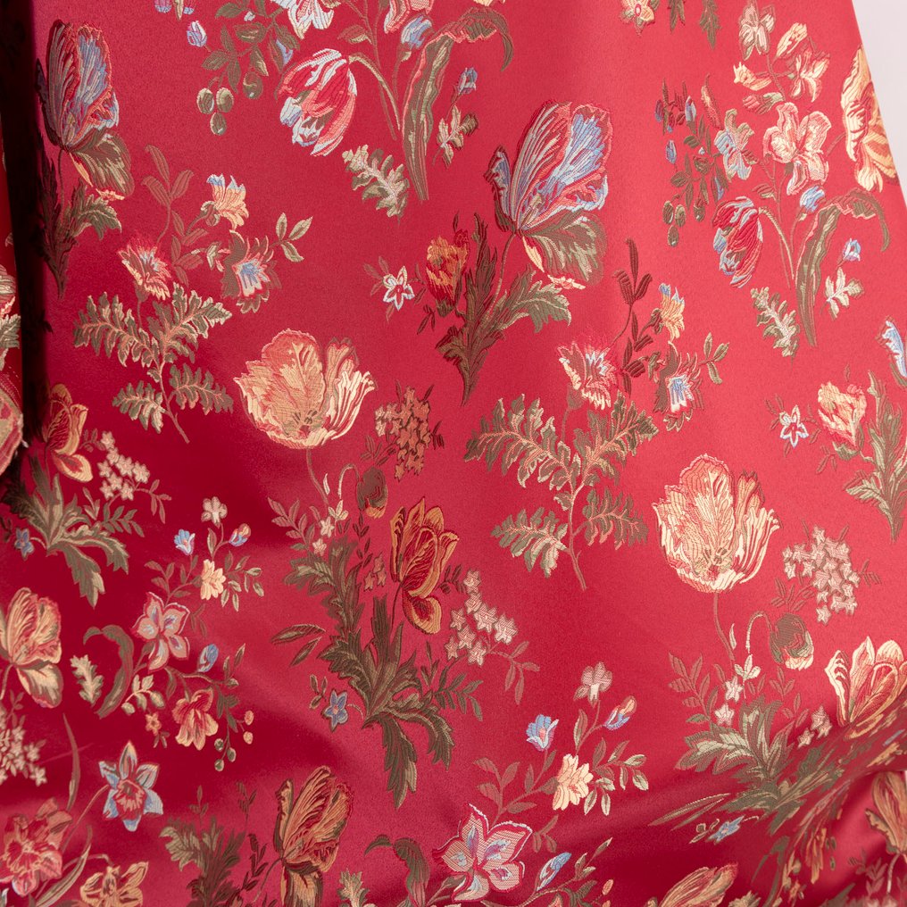 Magnificent Venetian Lampasso Bordeaux - Glossy and Chameleon - Upholstery fabric - 270 cm - 280 cm #1.0