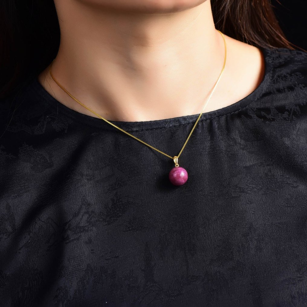 Pas de réserve - Certifié ALGT - Pendentif en rubis naturel - Chaîne en argent incluse- 4.95 g #1.0