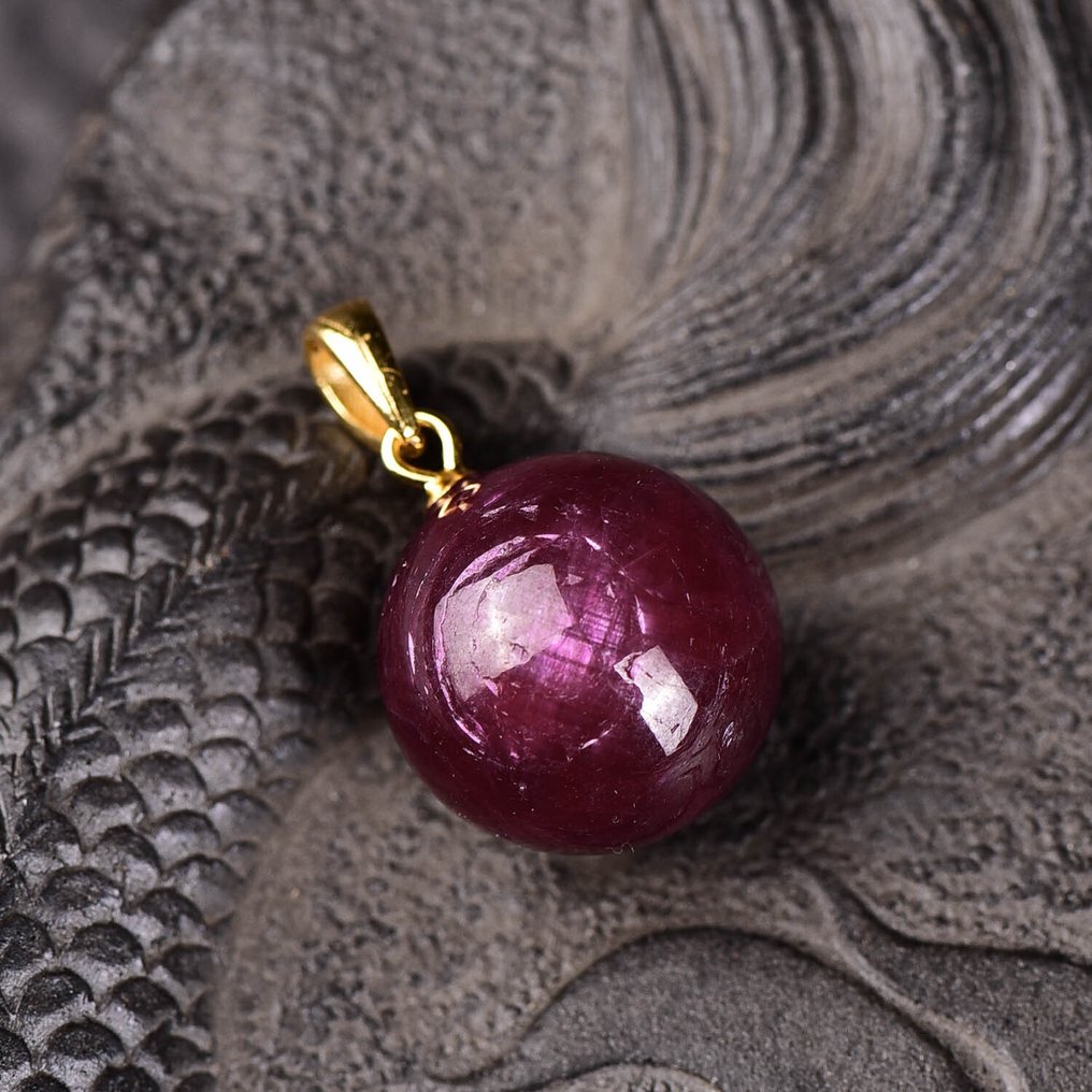 Fără rezervă - Certificat ALGT - Pandantiv din rubin natural - Inclusiv lanț de argint- 6.3 g #3.2