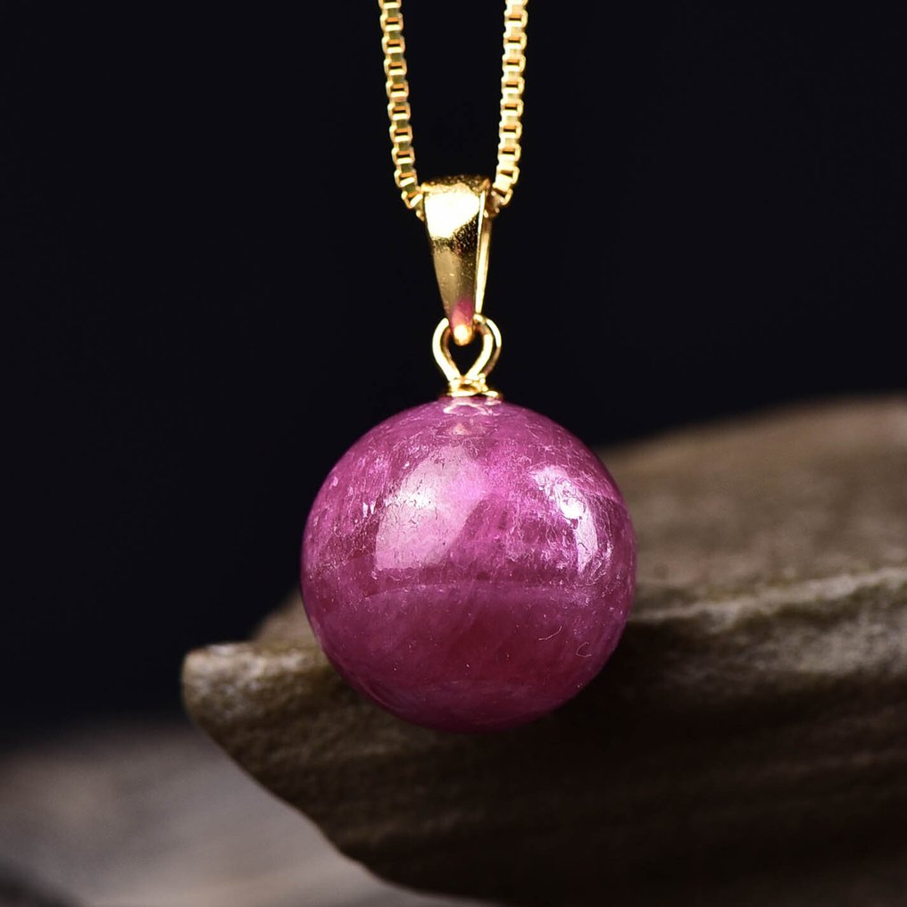 Pas de réserve - Certifié ALGT - Pendentif en rubis naturel - Chaîne en argent incluse- 4.95 g #4.3