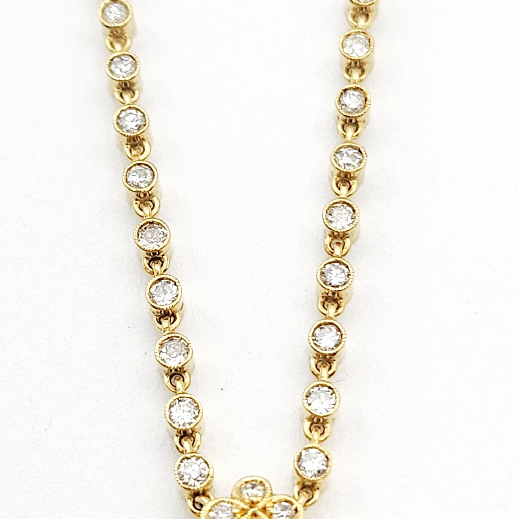 Choker halsketting - 18 karaat Geel goud - 0.80ct. tw. Diamant (Natuurlijk) - Robijn - Sarda #3.2