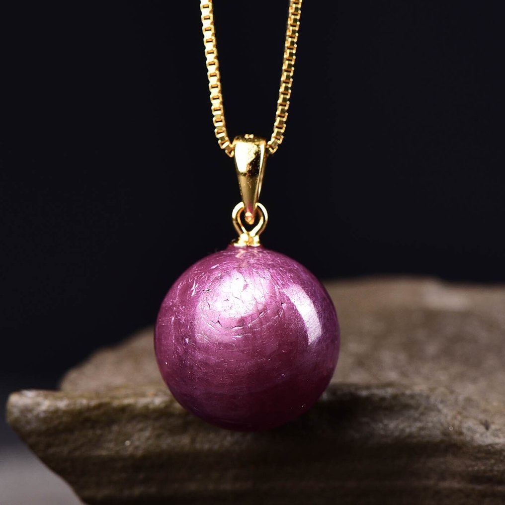 No Reserve - ALGT Certified - Natural Ruby Pendant - Including Silver Chain- 6.15 g #1.0