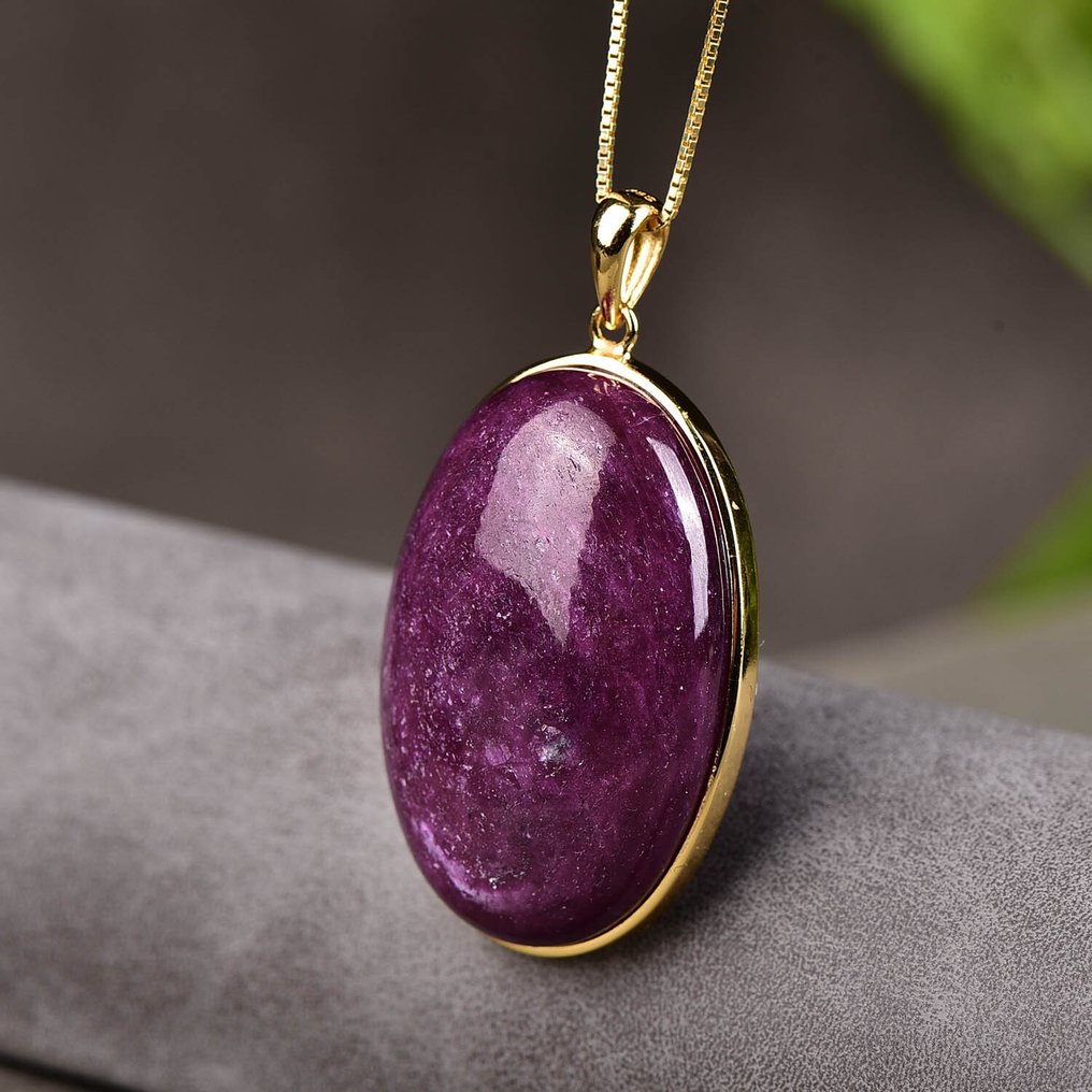 Nessuna Riserva - Certificato ALGT - Grande Pendente di Rubino Naturale - Inclusa catena d'argento- 22.37 g #4.3
