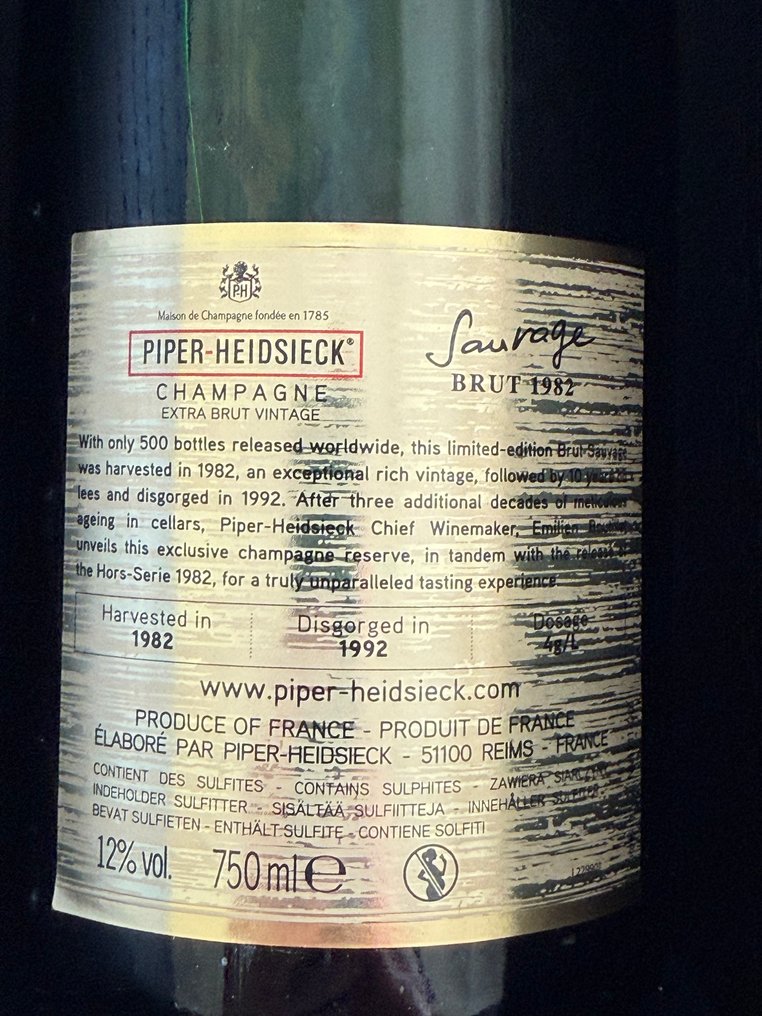 1982 Piper Heidsieck, Hors Serie - Champagne - 2 Bottles (0.75L) #2.1