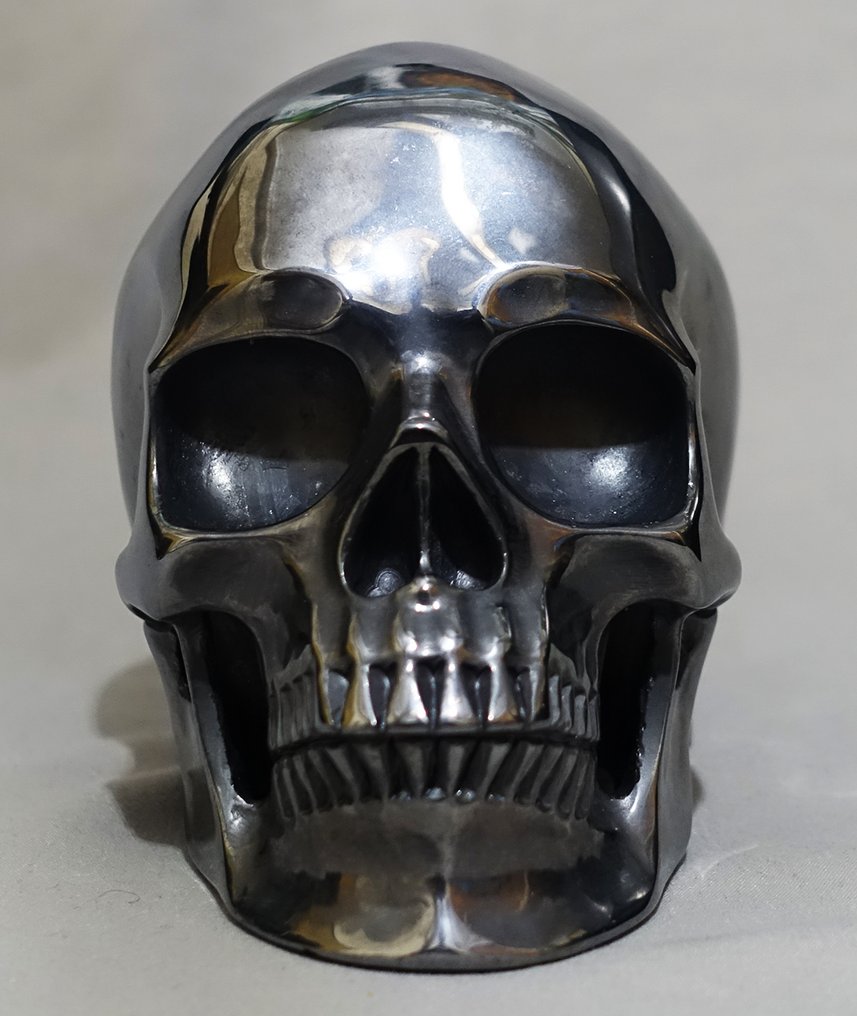 Schedel van 3 inch, uitgehouwen en gepolijst. Terahertz. - Hoogte: 50 mm - Breedte: 40 mm- 267 g - (1) #2.1