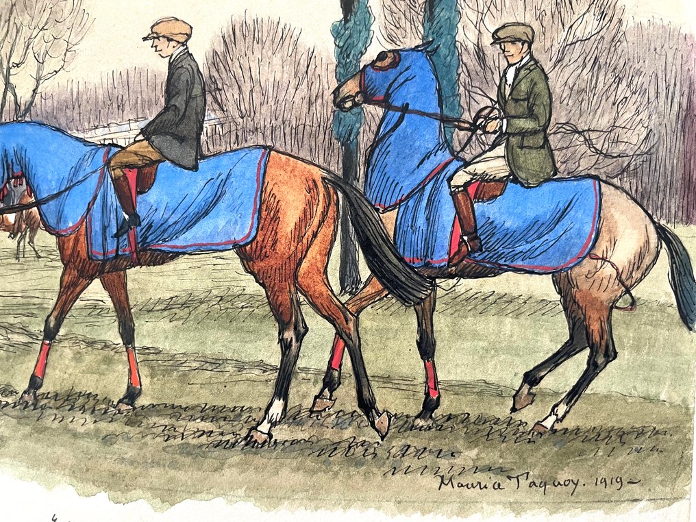 Maurice Taquoy (1878-1952) - Entrainement à chantilly #4.3