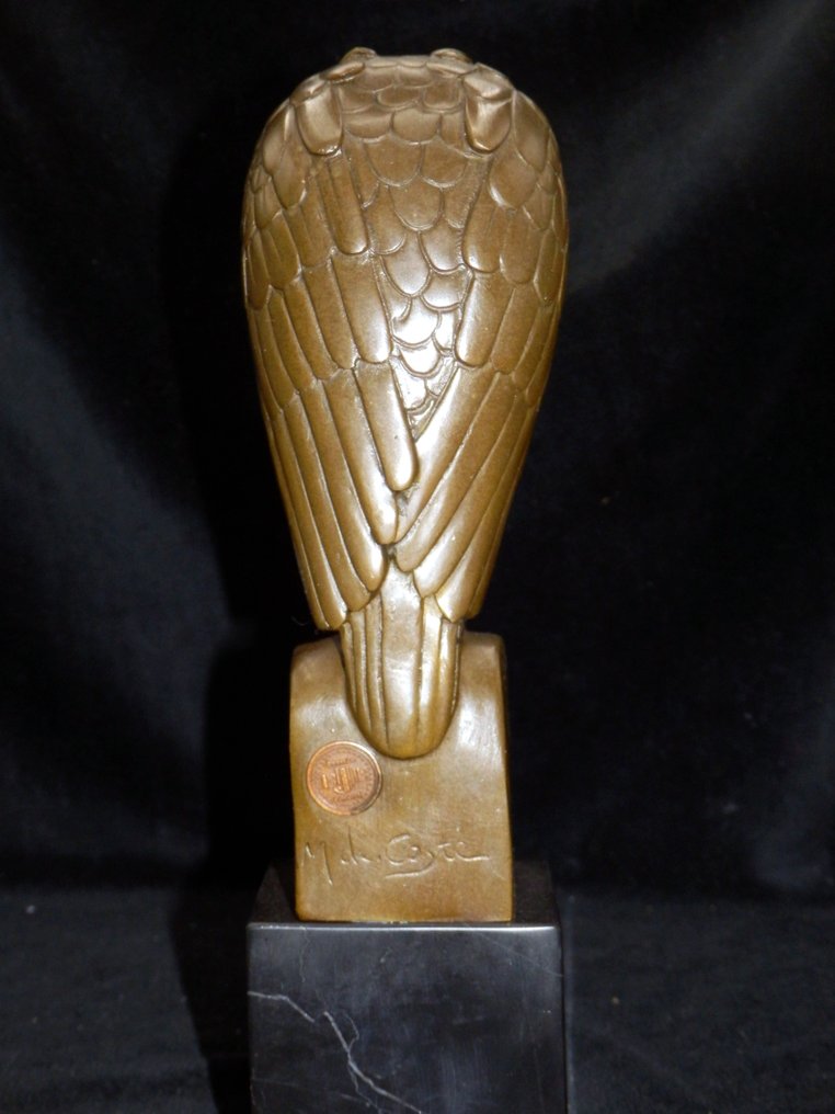 雕塑, Fraaie bronzen Art Deco UIL - 25 cm - 黄铜色, 大理石 - 2020 #4.3