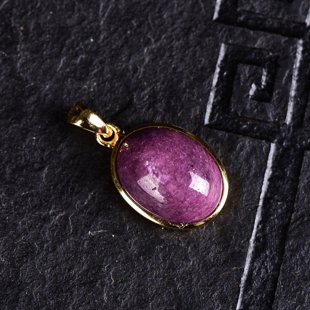 Fără rezervă - Certificat ALGT - Pandantiv din rubin natural - Inclusiv lanț de argint- 4.15 g #3.2