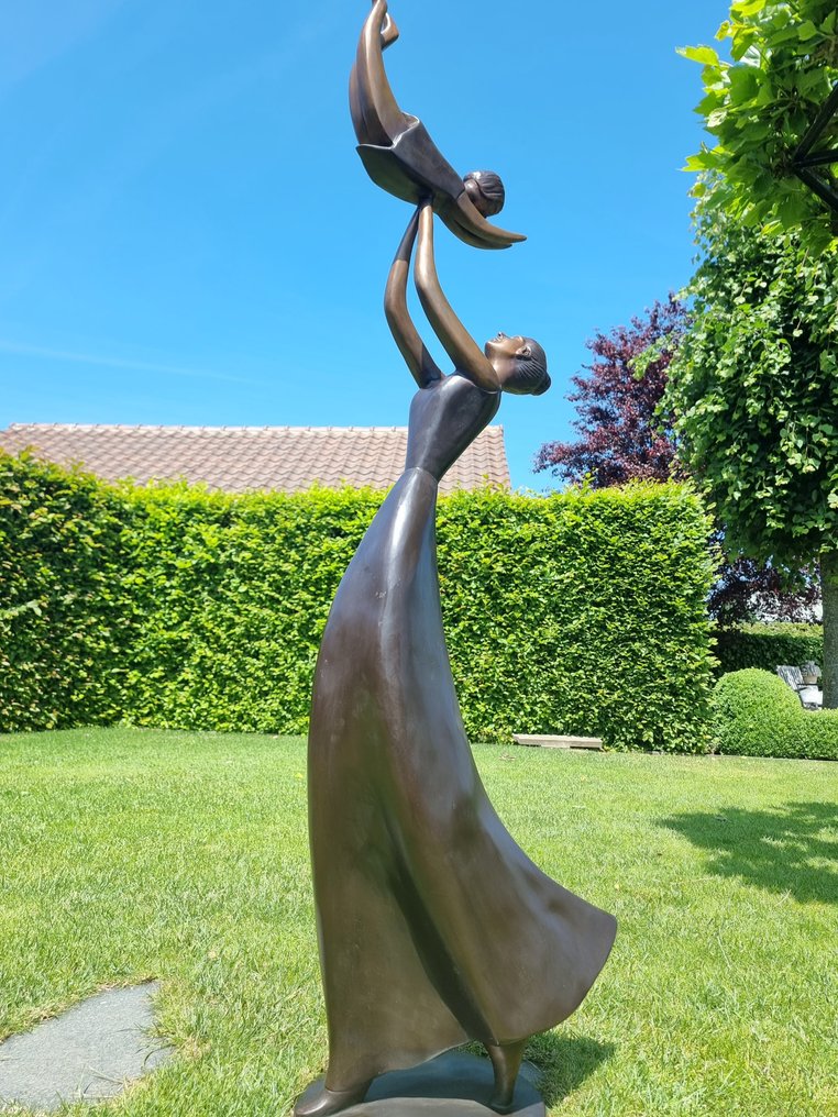 雕塑, Mother and child - 160 cm - 黄铜色 #4.3