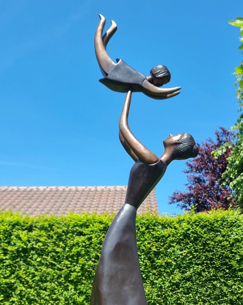 雕塑, Mother and child - 160 cm - 黄铜色 #1.0