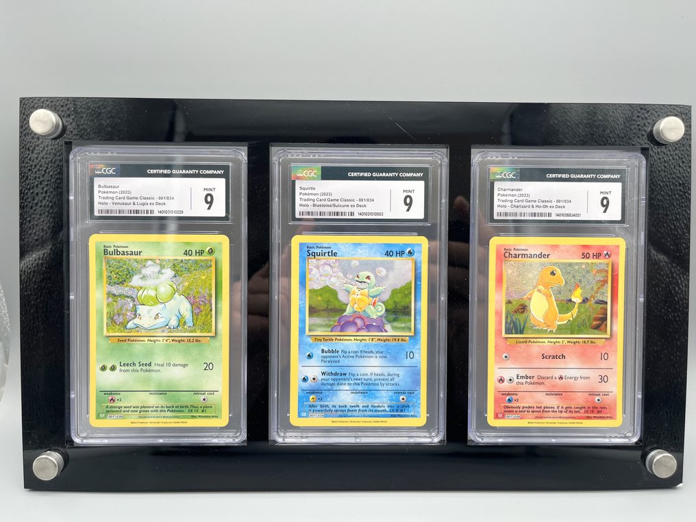 Pokémon - 3 Graded card - Bulbasaur, Squirtle, Charmander - CGC 9 - Various sets #1.0