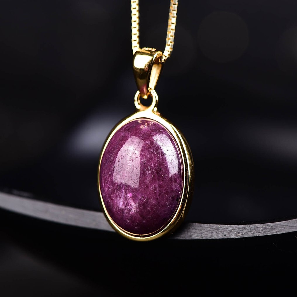 无保留 - ALGT认证 - 天然红宝石吊坠 - 包括银链- 4.08 g #4.3