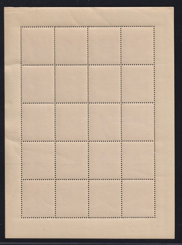 Belgium 1934 - Leopold III, issuance 'Invaliden' 75c and 1F, the two small sheets of 20. - OBP/COB F390,392 #4.3