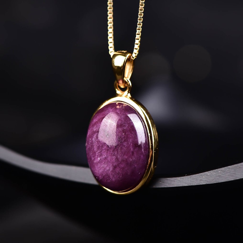 Χωρίς αποθεματικό - Πιστοποιημένο ALGT - Φυσικό Κρεμαστό Ρουμπίνι - Συμπεριλαμβανομένης της Ασημένιας Αλυσίδας- 4.33 g #4.3