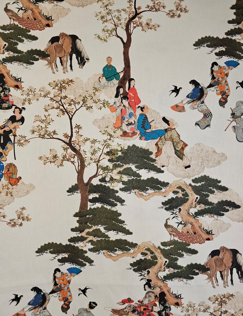 NYT designstof fra Qing-dynastiet - Orientalsk design - 300x280cm - Økologisk bomuld - Tekstil - 300 cm - 280 cm #1.0