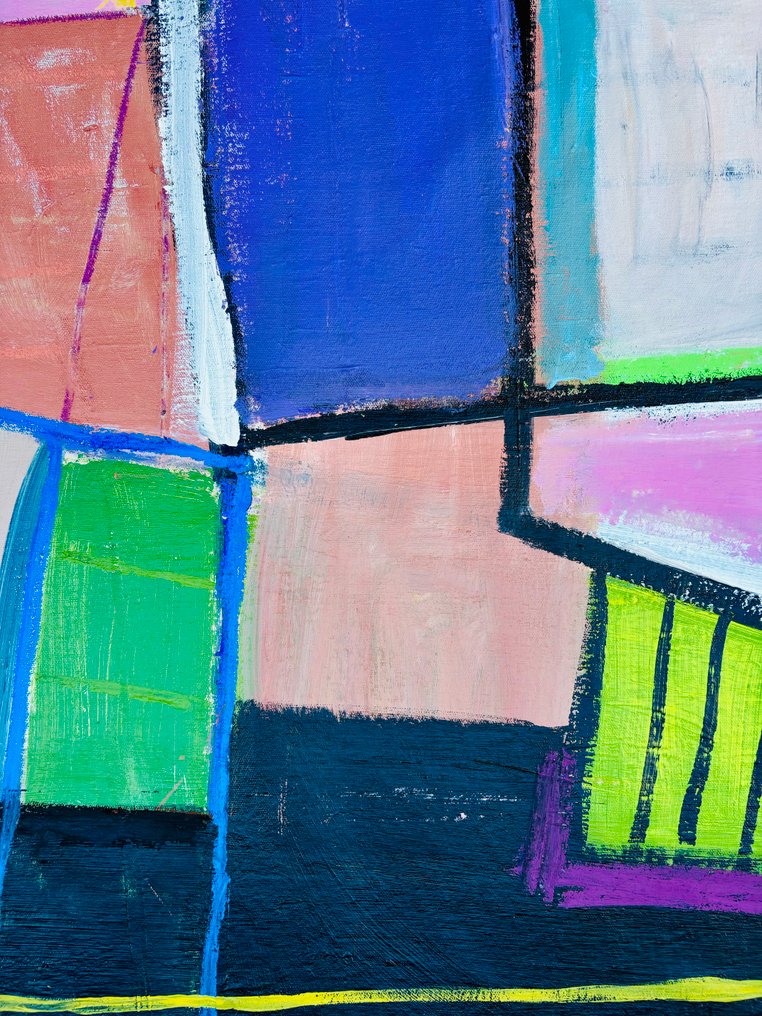 Cristine Balarine - Unleashed city _ XL Large original abstract painting #3.2