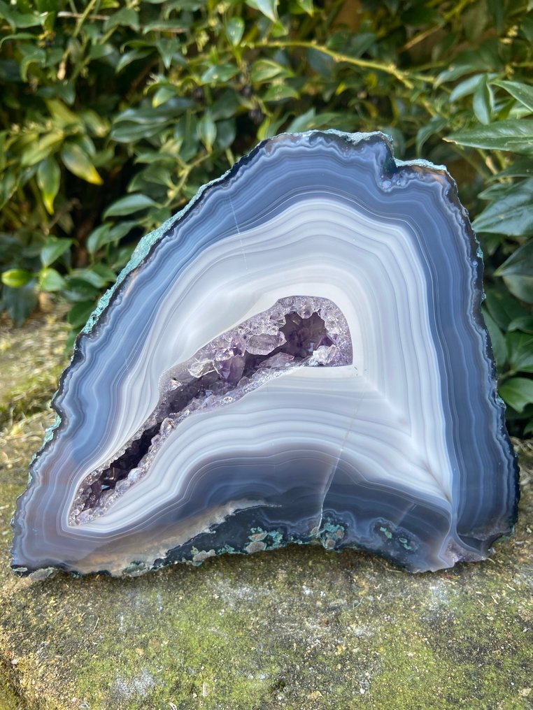 Agate Geode top quality!! - Height: 14 cm - Width: 16 cm- 1800 g - (1) #1.0