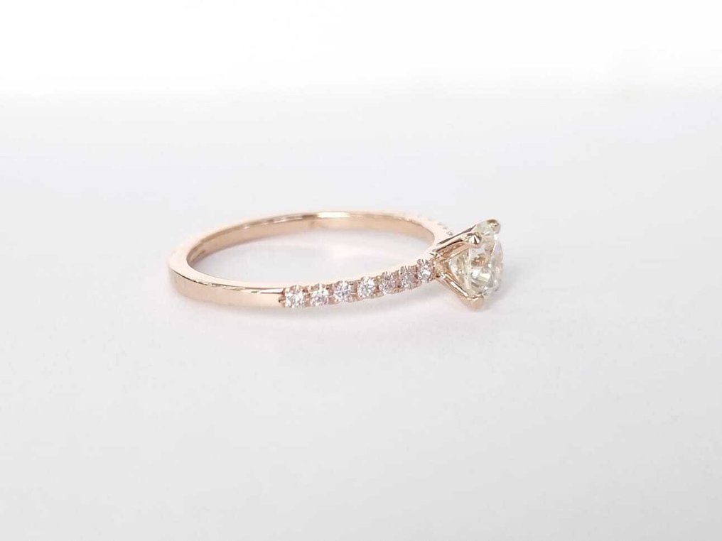 订婚戒指 - 14K包金 玫瑰金 - 0.83ct. tw. 钻石 (天然) - 钻石 #2.1