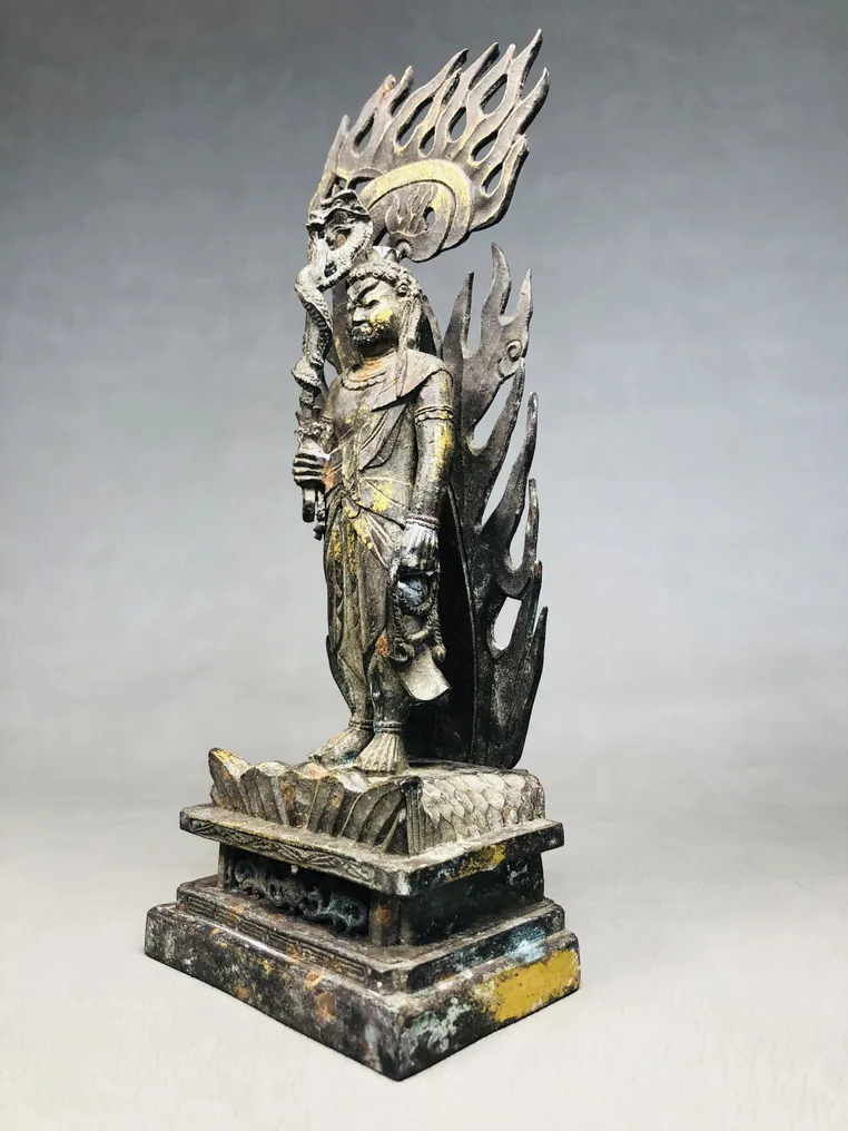 Statue of Fudō Myō-ō 不動明王, the compassionate Buddha who removes earthly desires and saves all people - Statue Bronze - Japan #2.1