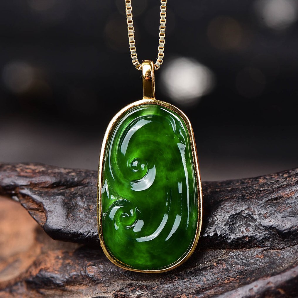 无底价 - ALGT 认证 - 未处理的玉挂件(A类)- 工艺与自然美的完美融合- 3.2 g #1.0