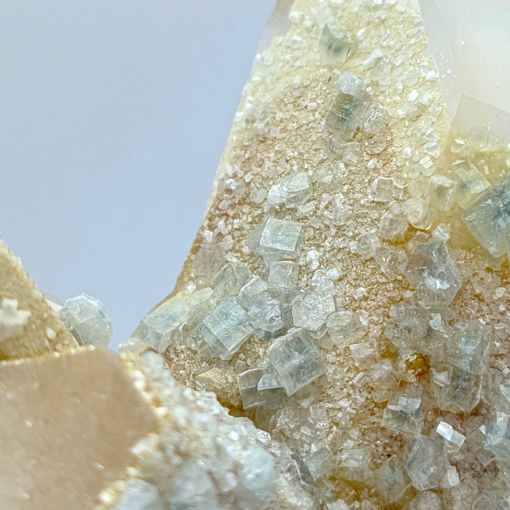 Quartz covered by blue apatite, hundreds of crystals. Crystals on matrix - Height: 123 mm - Width: 94 mm- 474 g #2.1