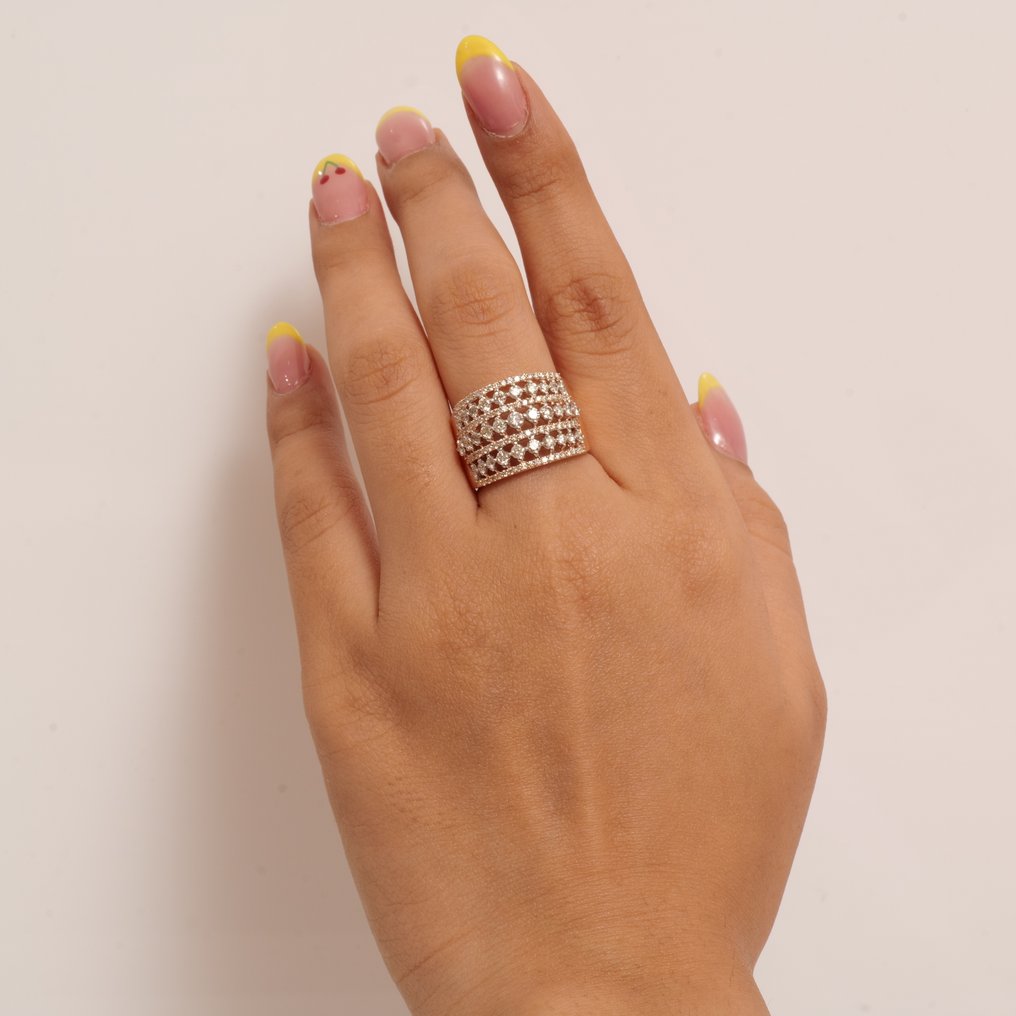 Statement δαχτυλίδι - 14 καράτια Ροζ χρυσό -  1.48ct. tw. Διαμάντι (Φυσικό) - Ορχήστρα γαμήλιου κοκτέιλ #4.3