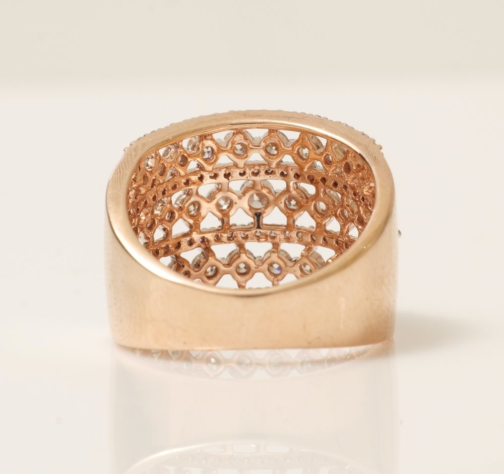 Statement δαχτυλίδι - 14 καράτια Ροζ χρυσό -  1.48ct. tw. Διαμάντι (Φυσικό) - Ορχήστρα γαμήλιου κοκτέιλ #3.2
