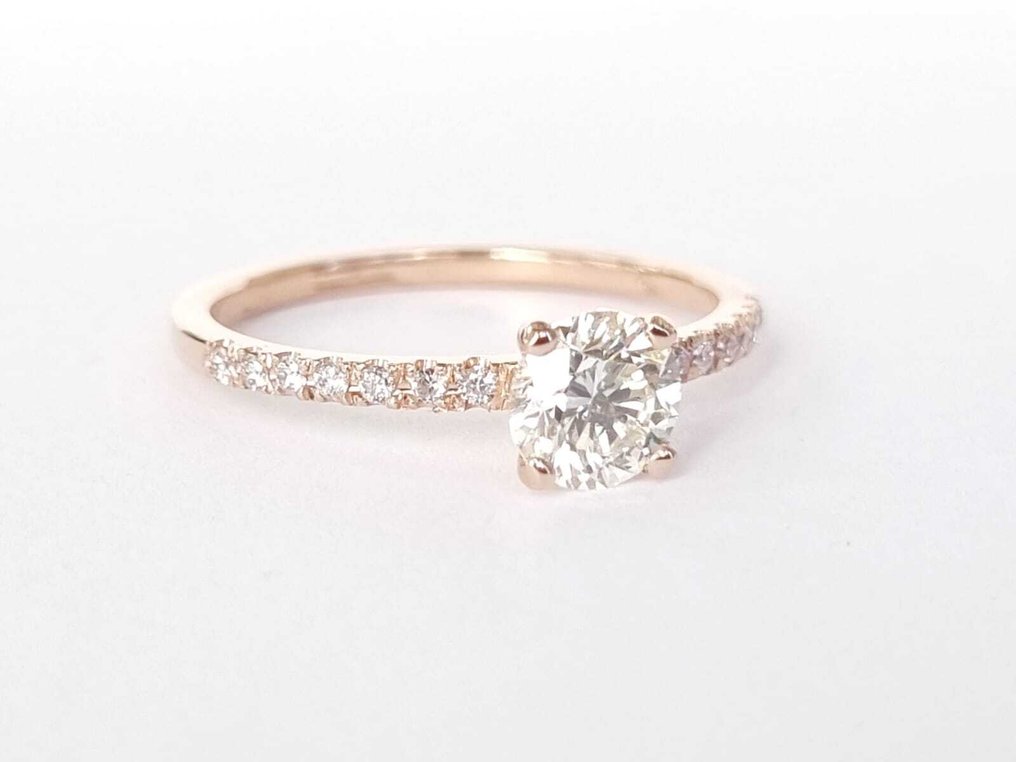 订婚戒指 - 14K包金 玫瑰金 - 0.83ct. tw. 钻石 (天然) - 钻石 #1.0