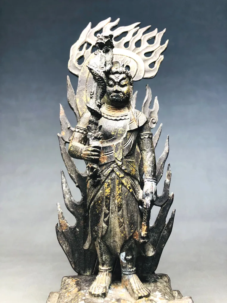 Statue of Fudō Myō-ō 不動明王, the compassionate Buddha who removes earthly desires and saves all people - Statue Bronze - Japan #1.1