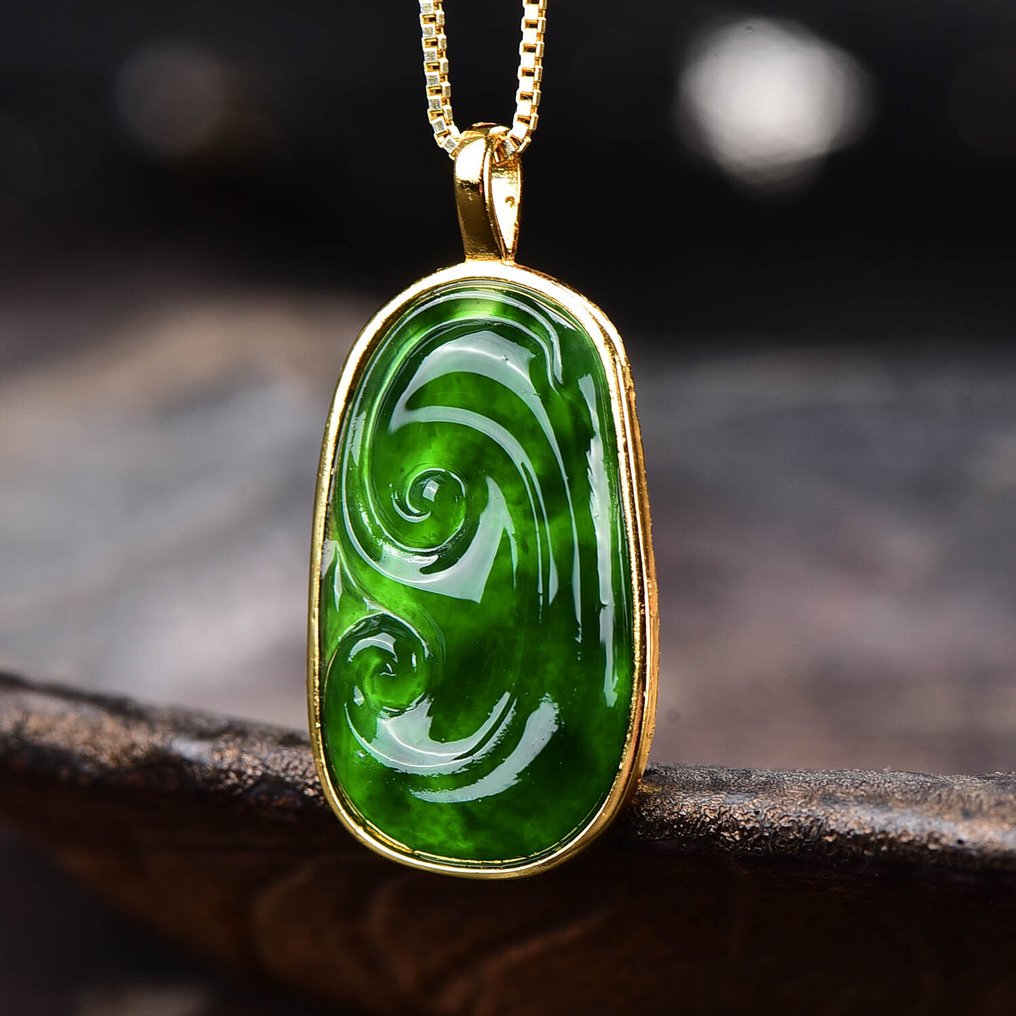 无底价 - ALGT 认证 - 未处理的玉挂件(A类)- 工艺与自然美的完美融合- 3.2 g #4.3