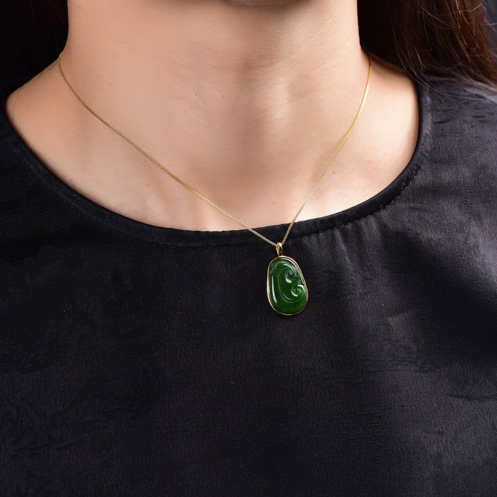 无底价 - ALGT认证 - 未处理的 jade 吊坠（A类） - 工艺与自然美的完美融合- 2.9 g #1.0