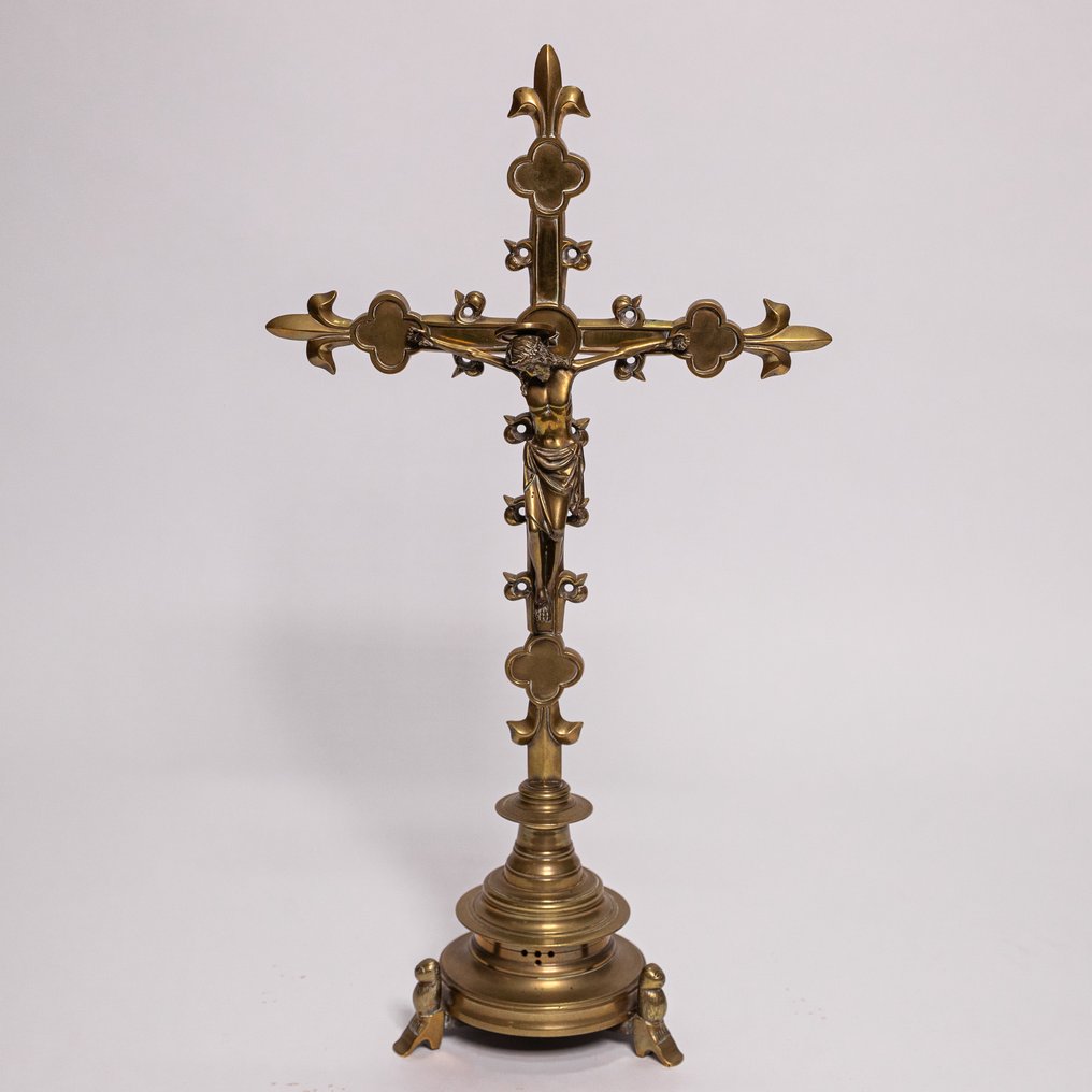 Altare crocifisso, neogotico, in bronzo - Bronzo - 1850-1900 #1.0