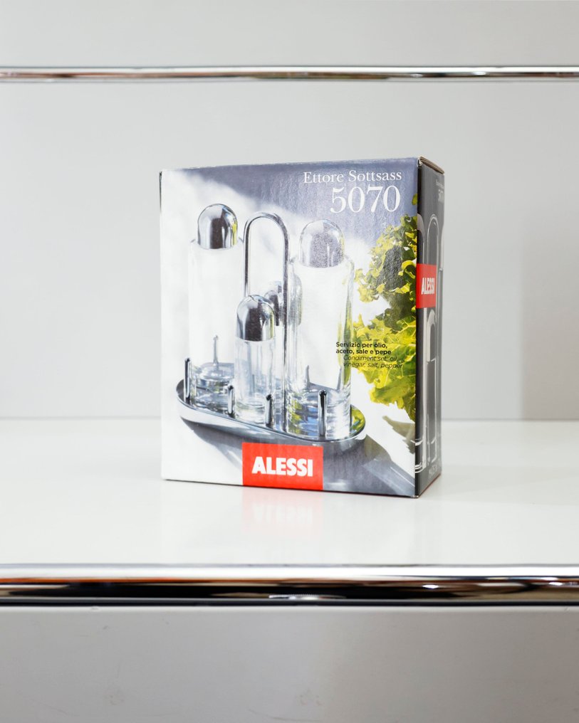 Alessi - Ettore Sottsass - Ensemble de burettes - Ensemble de condiments - Verre #2.1