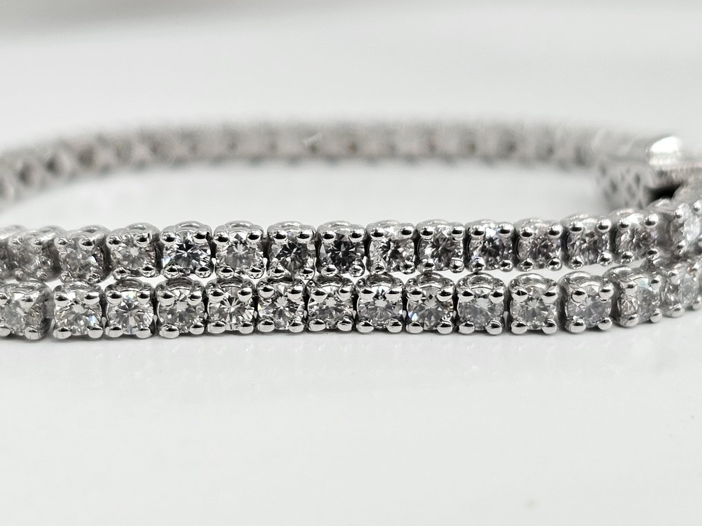 没有保留价 - 手镯 - 14K包金 白金 - 2.00ct. tw. 钻石 (天然) - 钻石 - 收藏 VVS #1.0