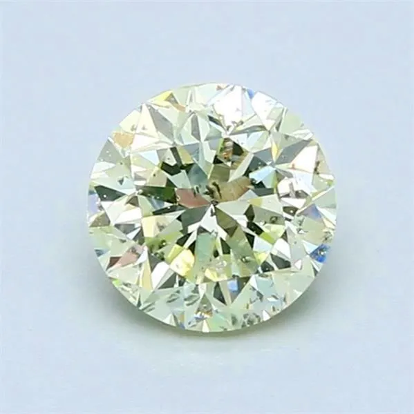 1 pcs Diamant  (Naturfarvet)  - 1.13 ct - Rund - Fancy light Grøn, Gul - Ikke specificeret i laboratorierapporten - Gemological Institute of America (GIA) #4.3