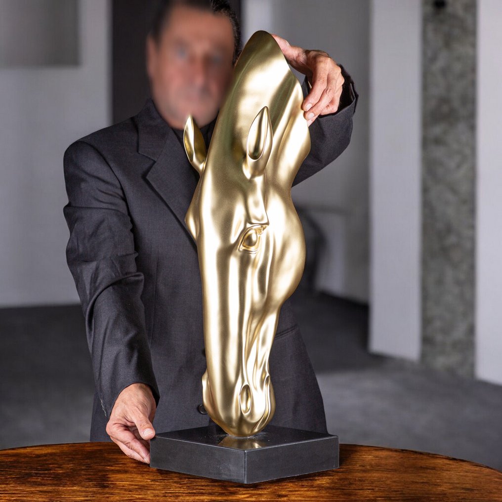 雕塑, Horse Head - 70 cm - 优雅的马头 - 聚酯树脂模具 - 现代的奇观柜 - 2024 #1.0