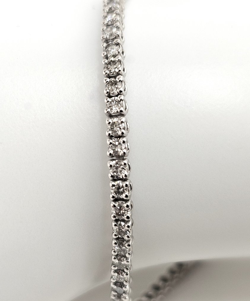 没有保留价 - 手镯 - 14K包金 白金 - 2.00ct. tw. 钻石 (天然) - 钻石 - 收藏 VVS #3.2