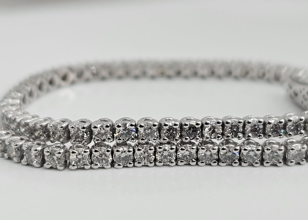 没有保留价 - 手镯 - 14K包金 白金 - 2.00ct. tw. 钻石 (天然) - 钻石 - 收藏 VVS #1.0