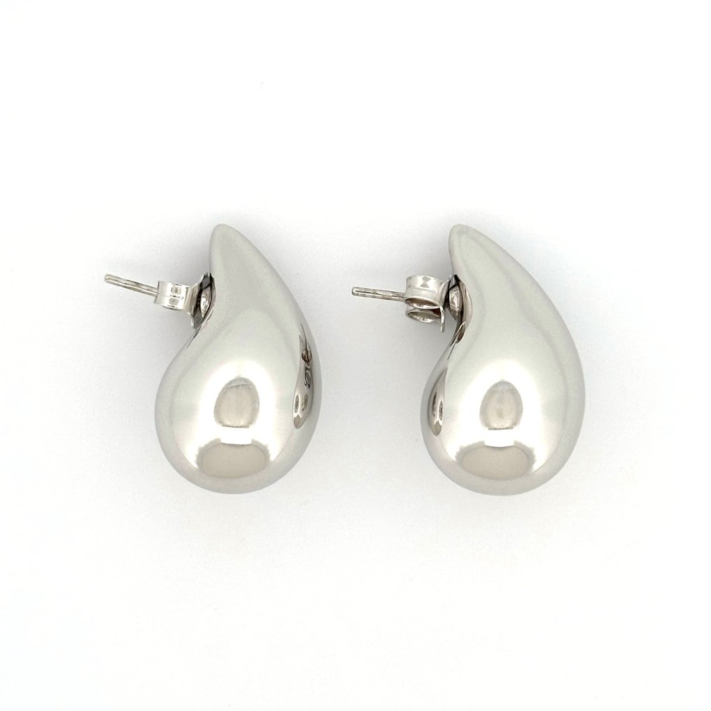 Handmade - Örhängen - Aqua - 6 g - Big Size - 18 kt Vittguld - Dropformade örhängen #4.3