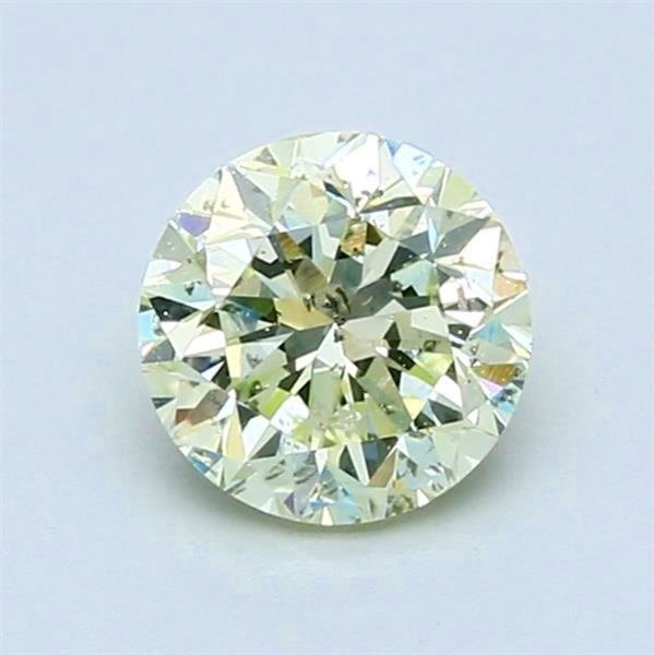 1 pcs Diamant  (Natürlich farbig)  - 1.13 ct - Rund - Fancy light Gelb, Grün - Im Laborbericht nicht angegeben - Gemological Institute of America (GIA) #1.0