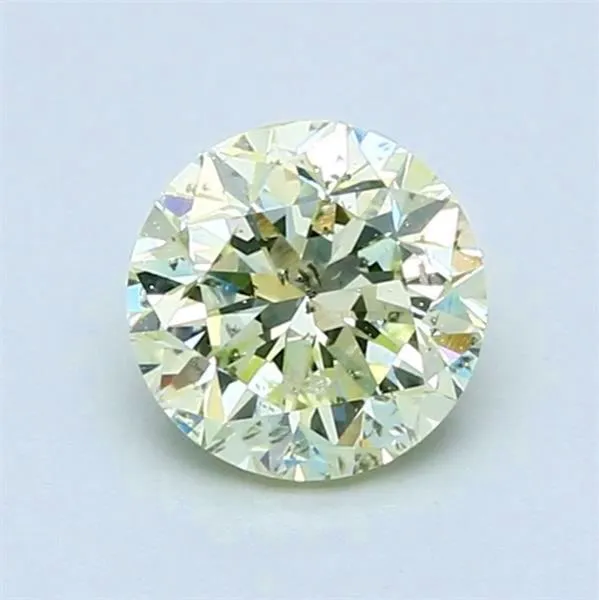 1 pcs Diamant  (Naturfarvet)  - 1.13 ct - Rund - Fancy light Grøn, Gul - Ikke specificeret i laboratorierapporten - Gemological Institute of America (GIA) #1.0